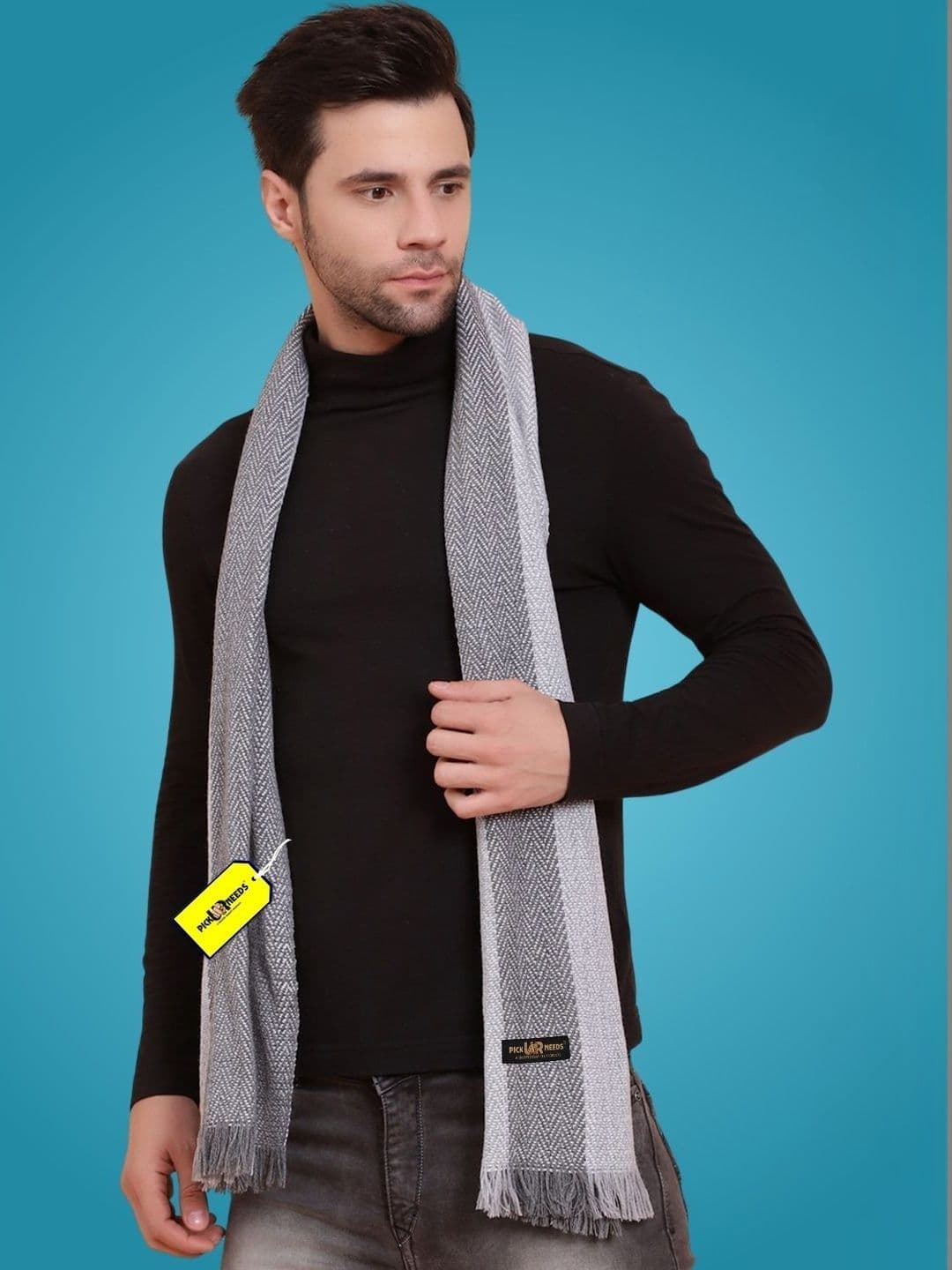 Pick Ur Needs Men Patterned Merino Wool Mufflers - view 1