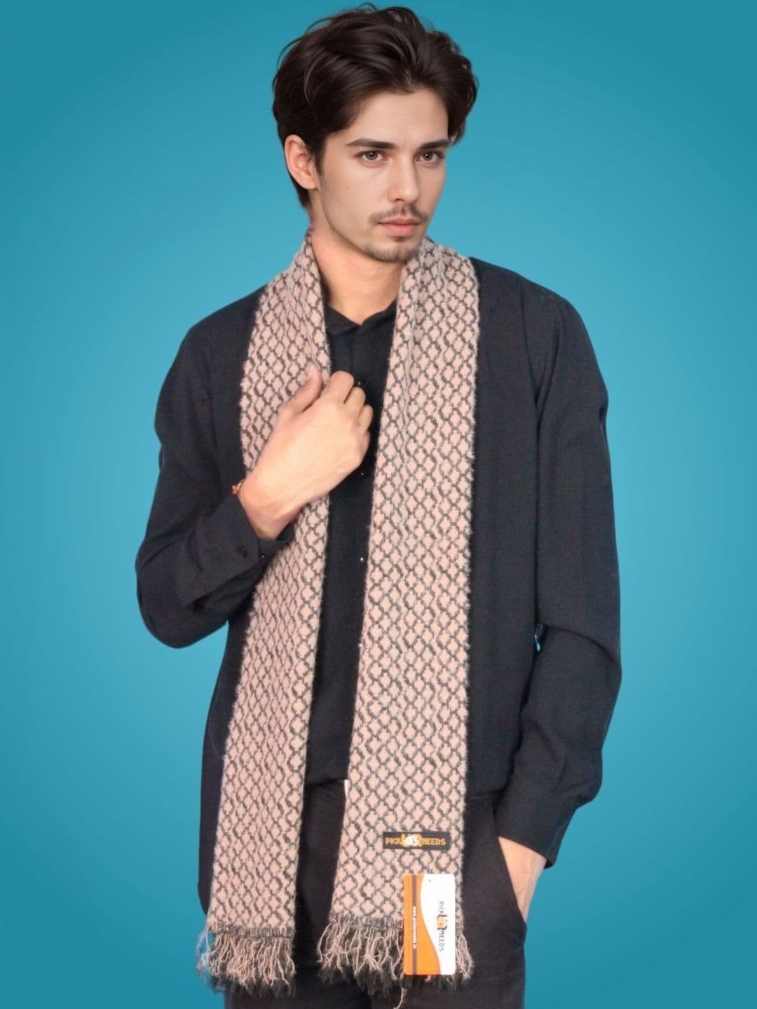 Pick Ur Needs Men Patterned Merino Wool Mufflers - view 1