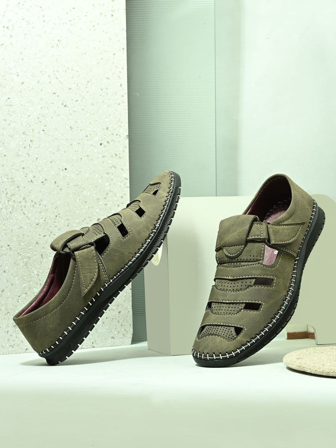 Azzaro Black Men Fisherman Sandals - view 1