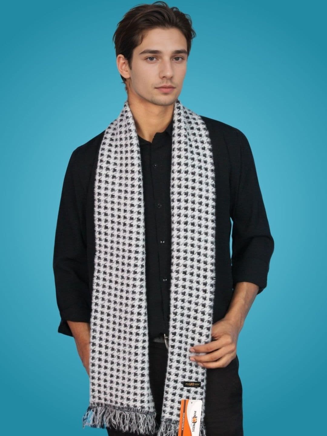 Pick Ur Needs Men Checked Merino Wool Mufflers - view 1