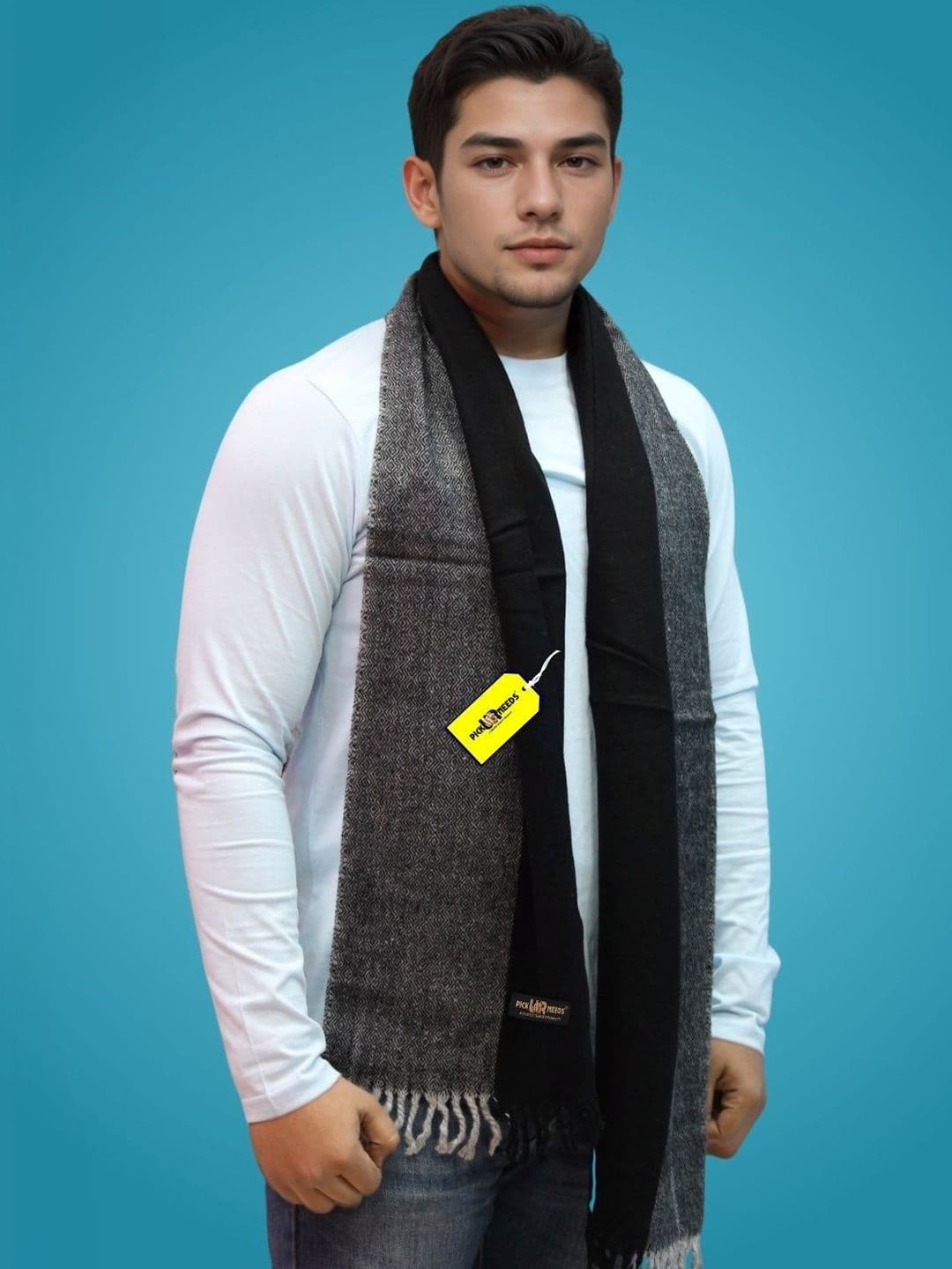 Pick Ur Needs Men Patterned Merino Wool Mufflers - view 1