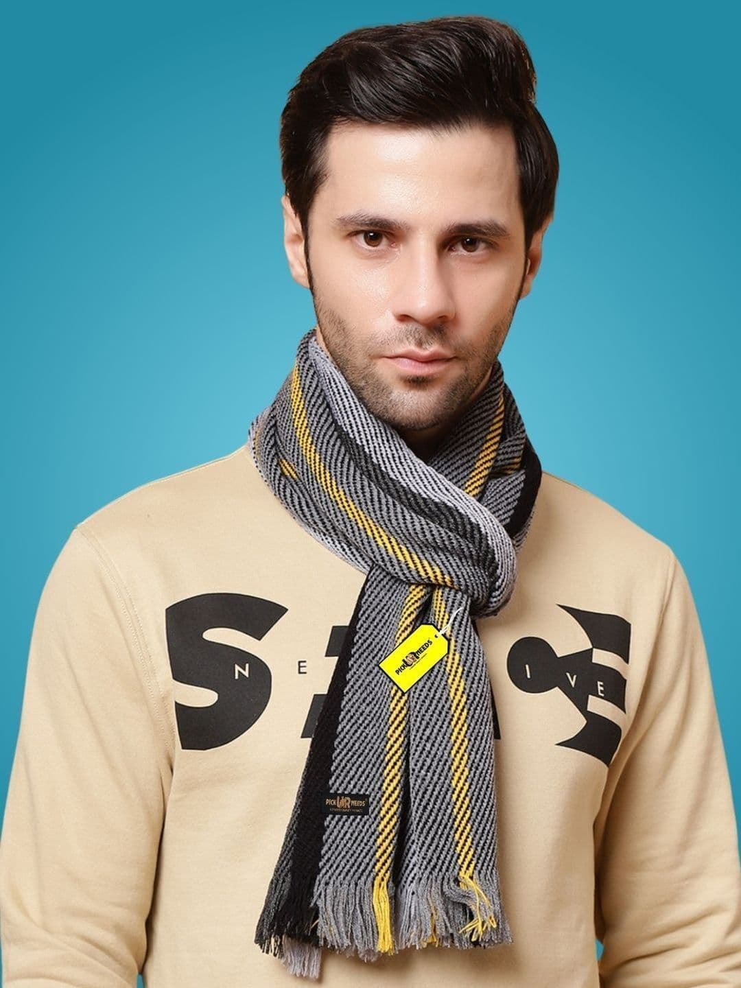 Pick Ur Needs Men Striped Merino Wool Mufflers - view 1