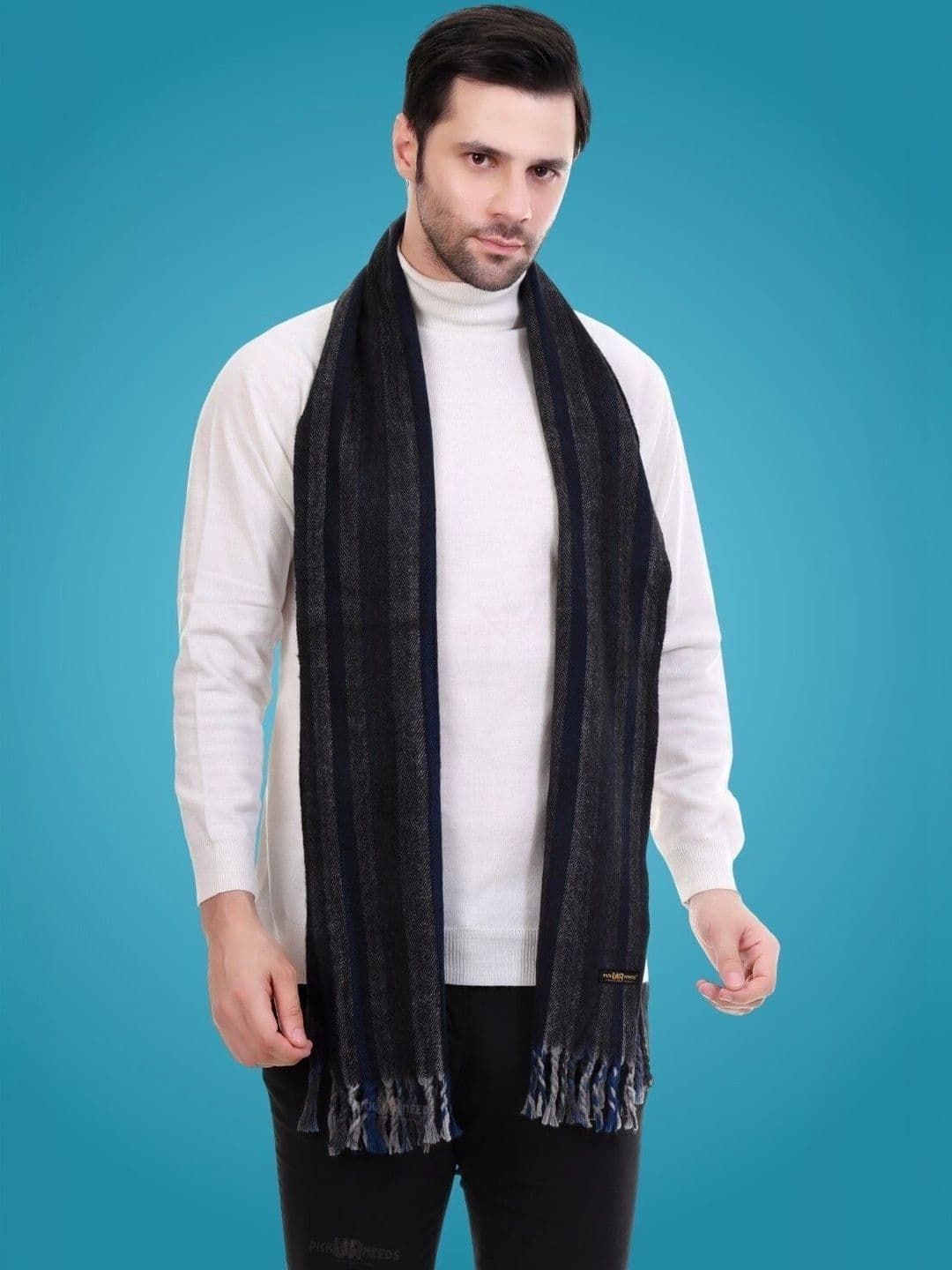 Pick Ur Needs Men Striped Merino Wool Mufflers - view 1