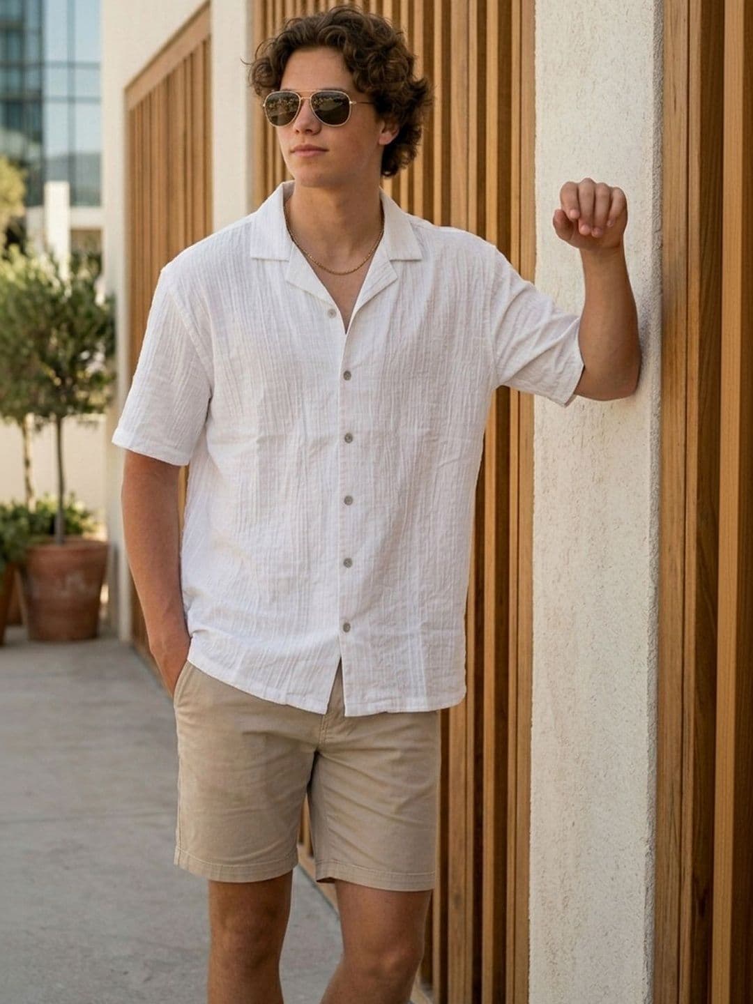 VEIRDO Men Relaxed Striped Casual Shirt - view 1