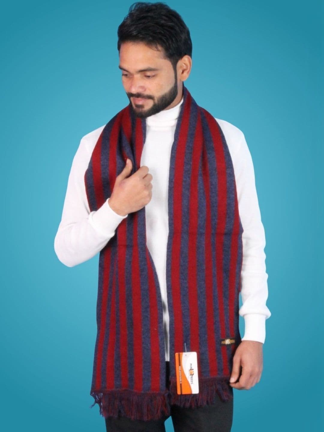 Pick Ur Needs Men Striped Merino Wool Mufflers - view 1
