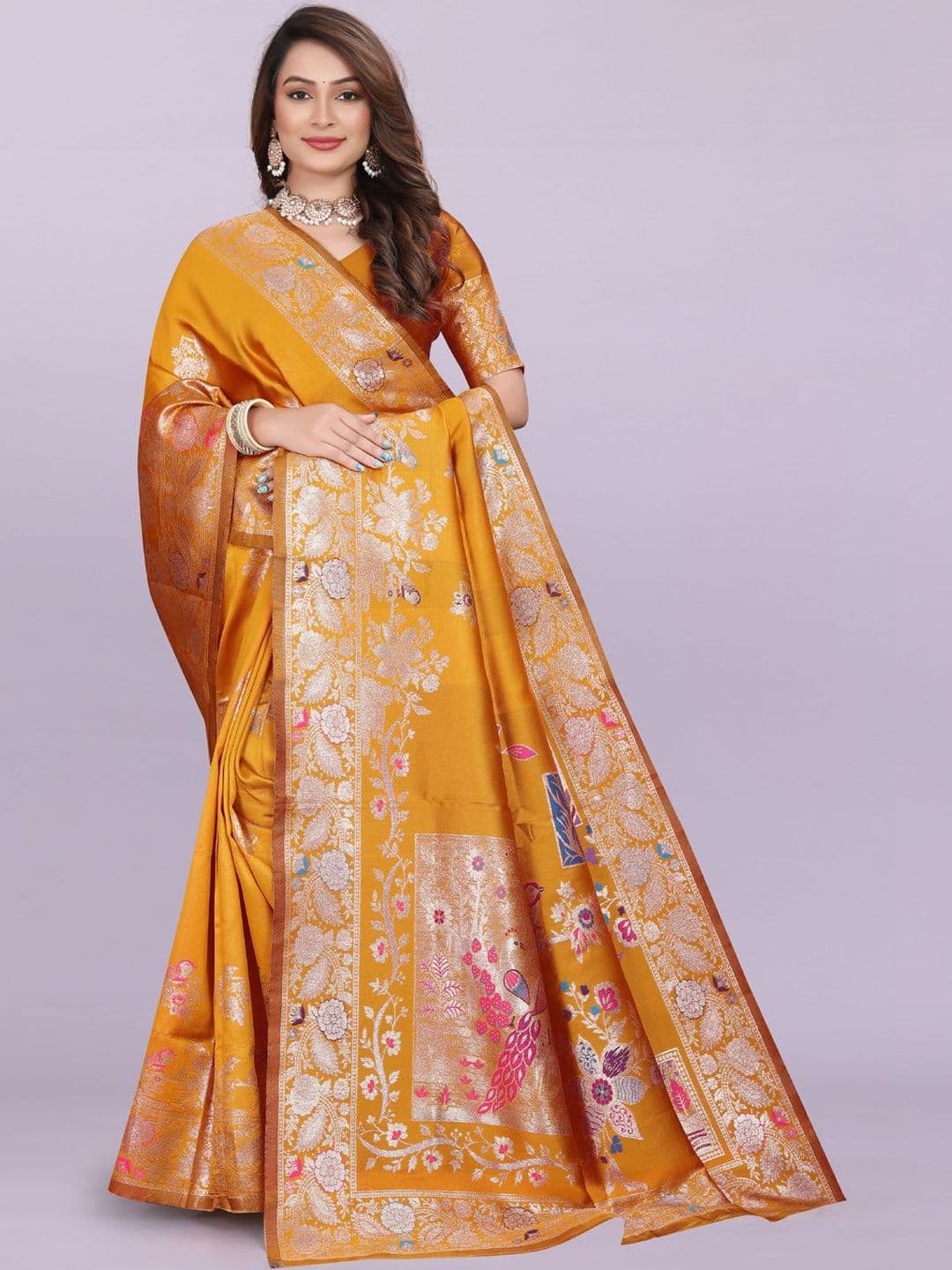 BAESD Ethnic Motifs Zari Tissue Heavy Work Banarasi Saree - view 1