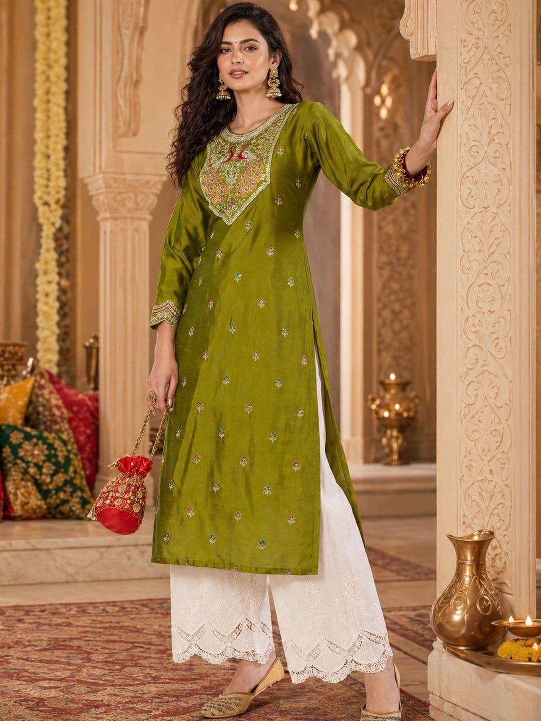 rarethread Women Embroidered Thread Work Kurta - view 1