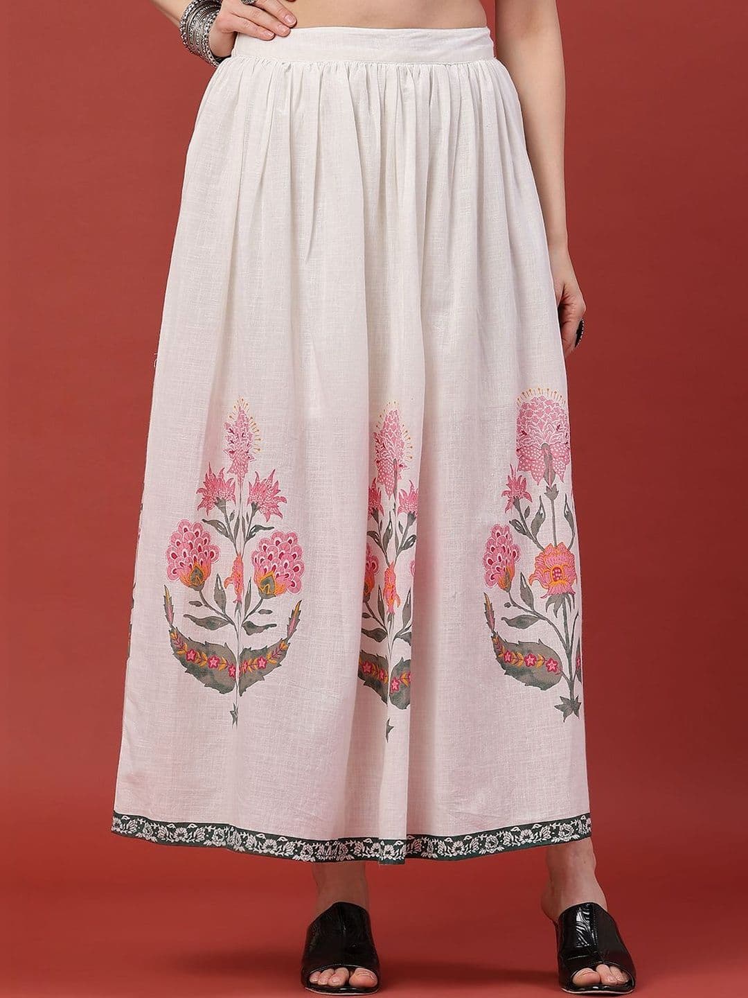 V-Mart Women Cotton Floral Maxi Flared Skirt - view 1