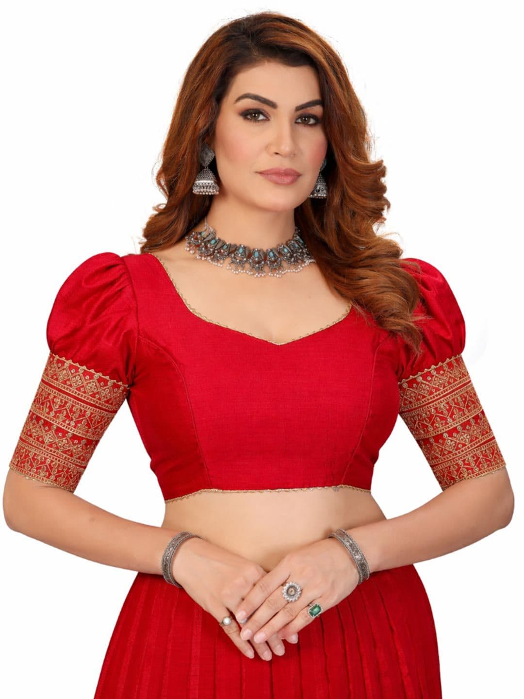 Metrolife Silk Embroidered Saree Blouse - view 1