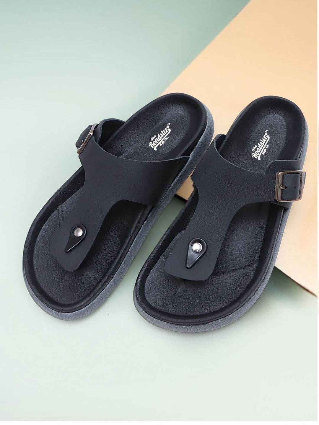 The Roadster Lifestyle Co Men Leather Slip-On Comfort Sandals - view 1