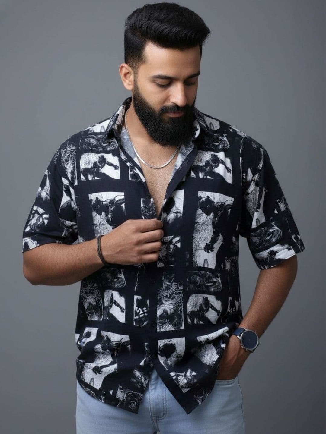 NNC-NEXT NOVA CLOTHES Men Classic Printed Casual Shirt - view 1