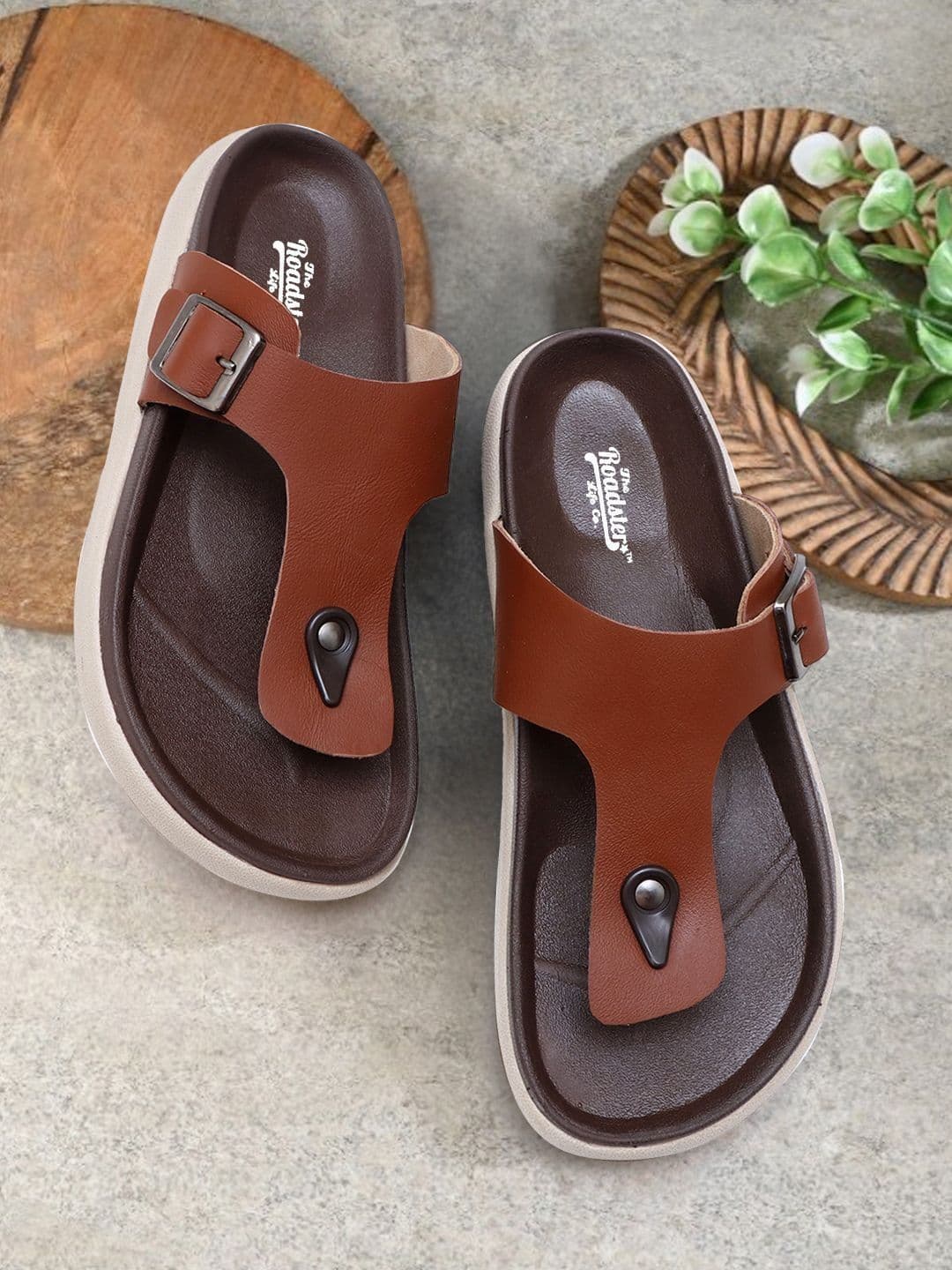 The Roadster Lifestyle Co Men Leather Slip-On Comfort Sandals - view 1