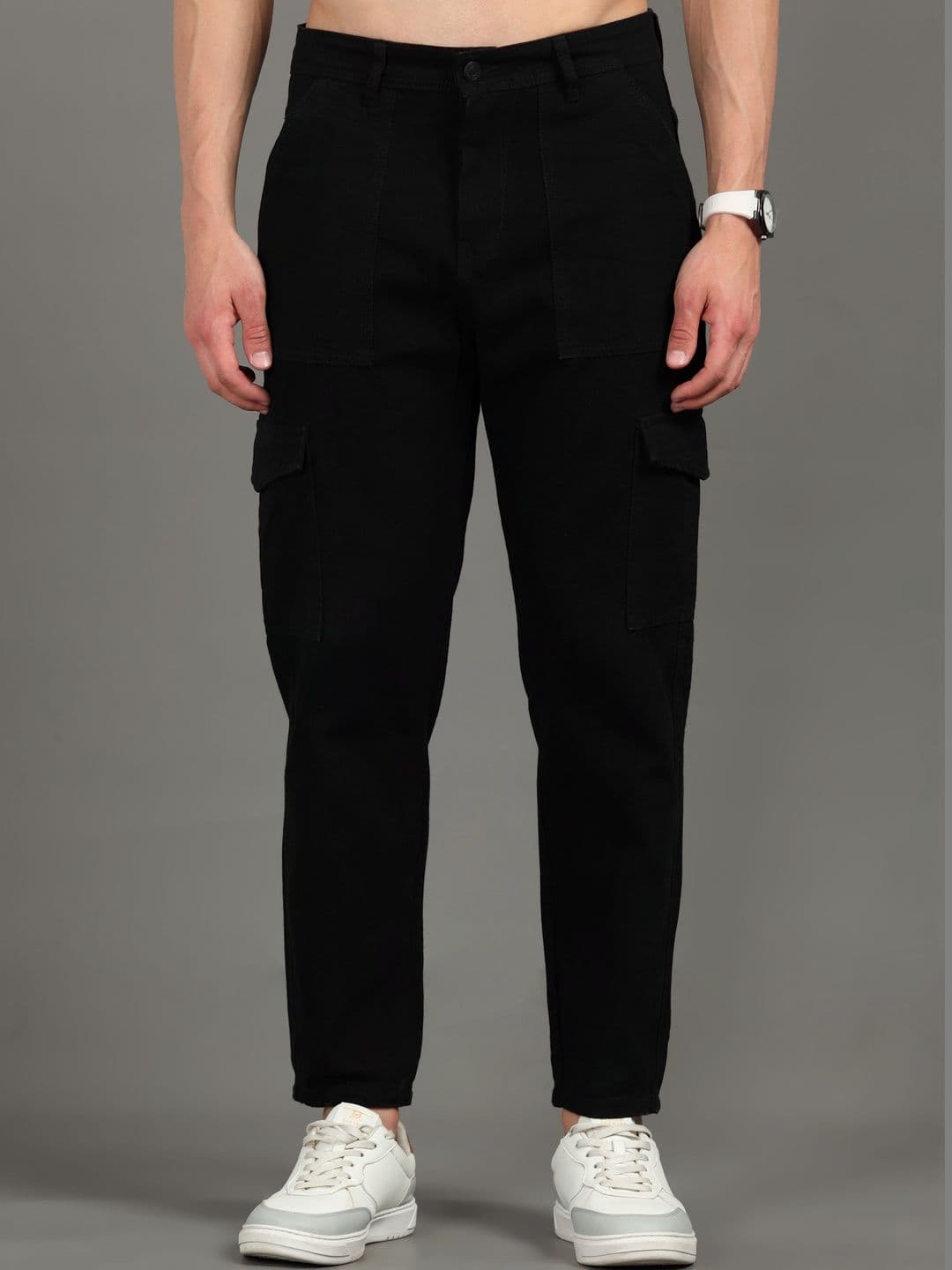 The Roadster Lifestyle Co No Fade Clean Look Mom Fit Cargo Jeans