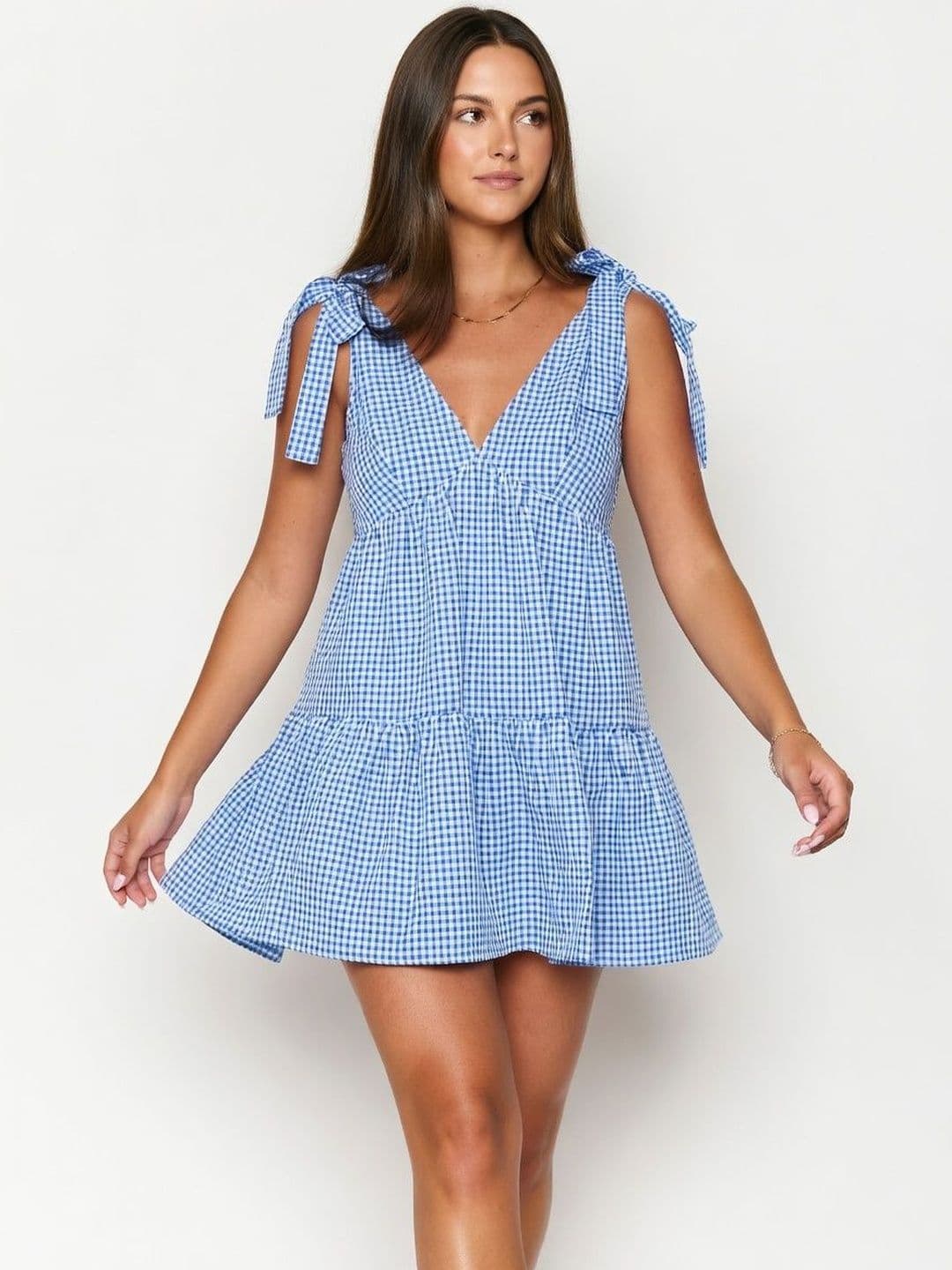 StyleCast x Revolte Checked Drop-Waist Dress - view 1