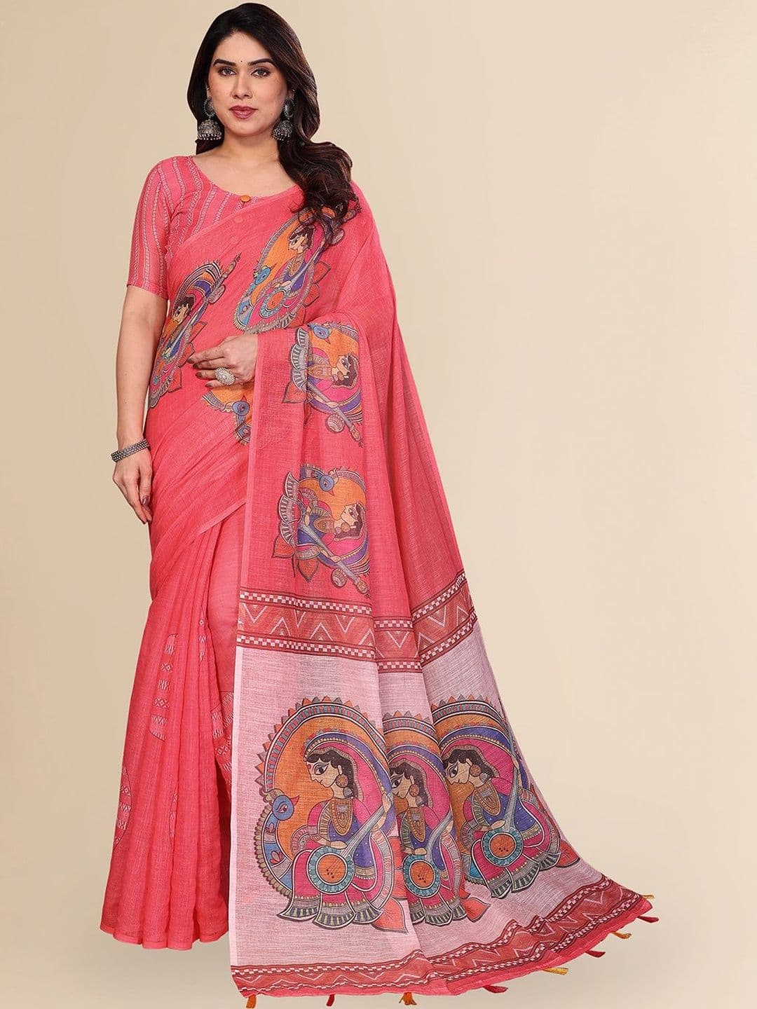 STYLETONE Ethnic Motifs Printed Cotton Saree - view 1