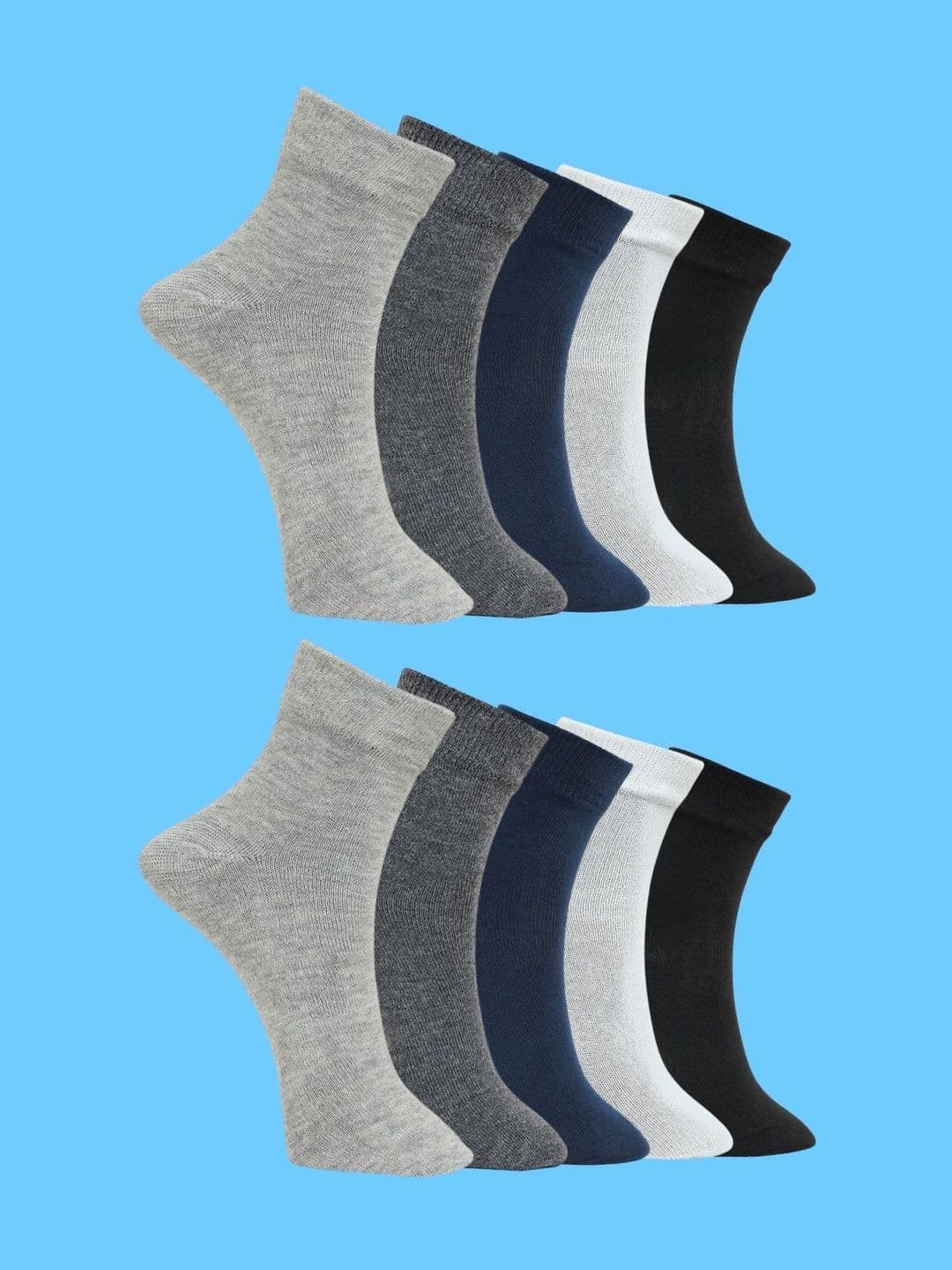 MJE Men Pack of 10 Cotton Blend Assorted Above Ankle Socks - view 1