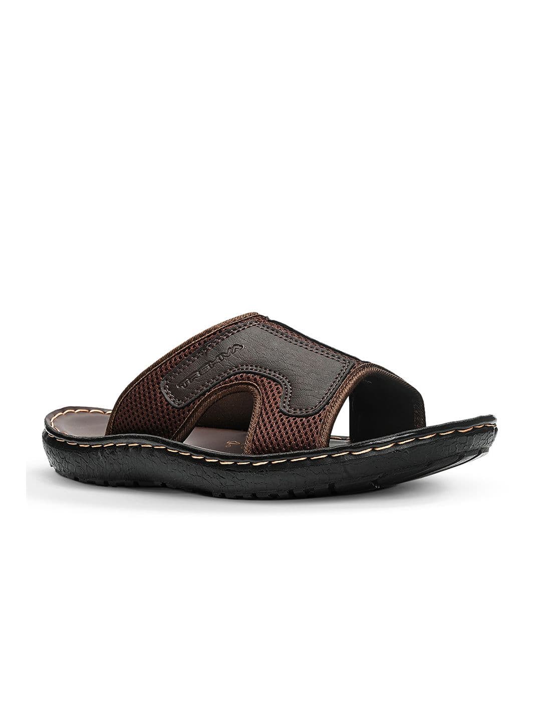 Trekiva Men Brown Slip-On Comfort Sandals - view 1