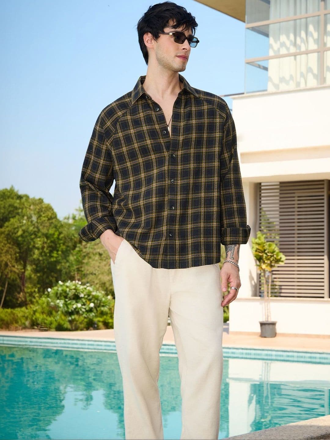 The Souled Store Mens Checked Black Relaxed Shirts - view 1