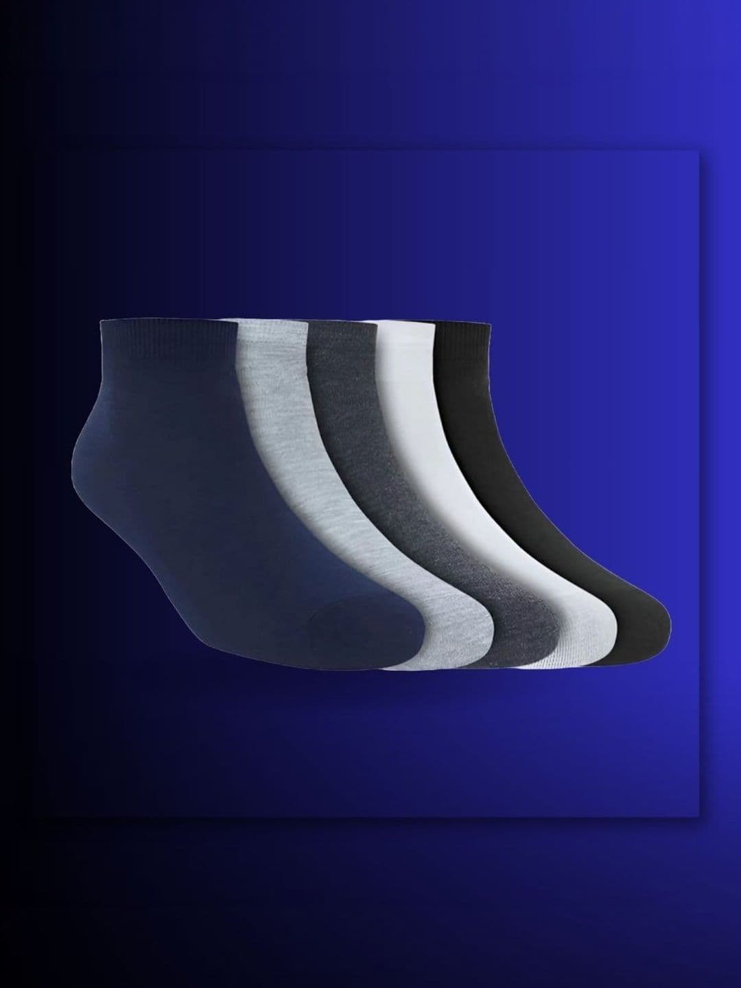 MJE Men Pack of 5 Cotton Blend Assorted Ankle Length Socks - view 1