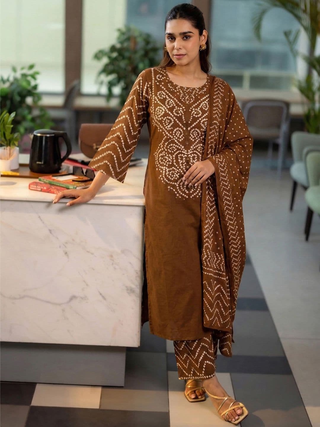 KALINI Women Printed Regular Kurta with Palazzos & With Dupatta - view 1
