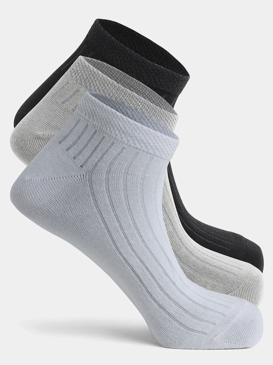 Blackberrys Men Pack of 3 Cotton Assorted Striped Ankle Length Socks - view 1