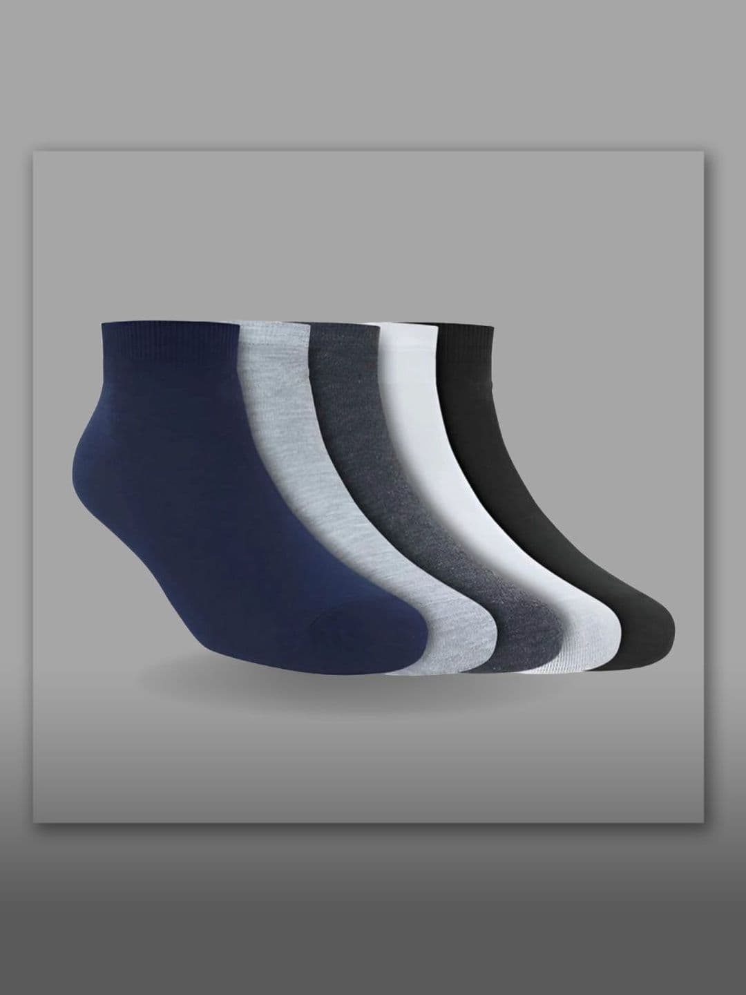 MJE Men Pack of 5 Cotton Blend Assorted Ankle Length Socks - view 1