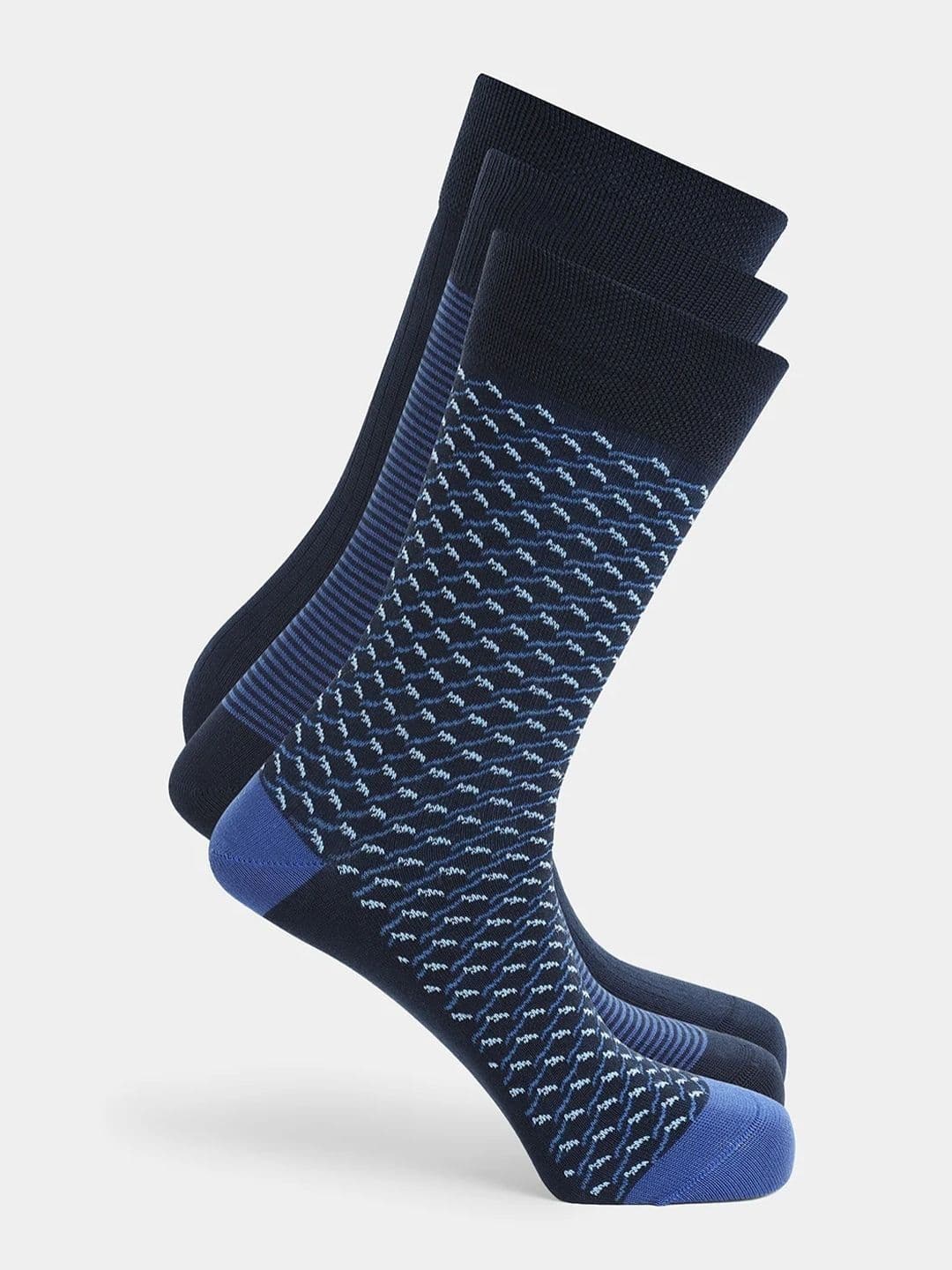 Blackberrys Men Pack of 3 Cotton Assorted Patterned Calf Length Socks - view 1