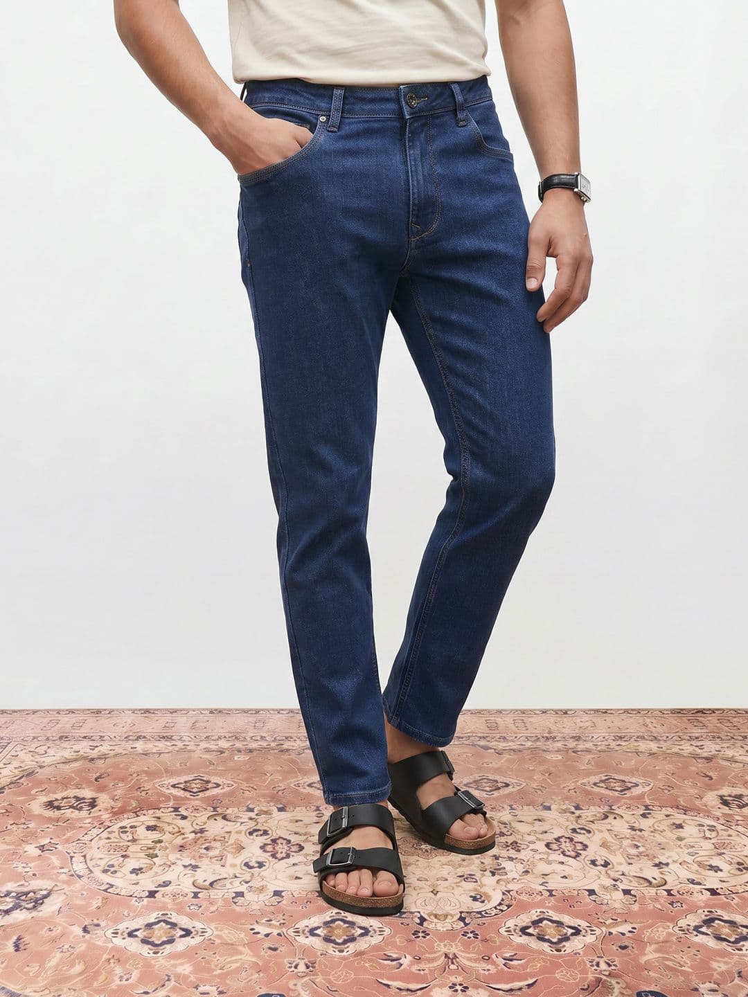 Mr Bowerbird Regular Fit Classic Indigo Wash Clean Look Jeans - view 1