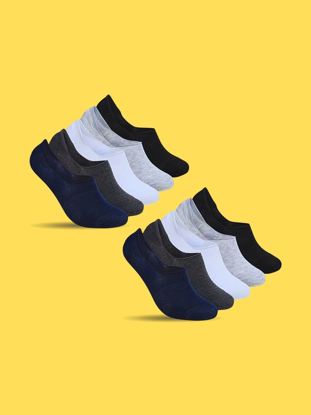 MJE Men Pack of 10 Cotton Blend Assorted Shoe Liners Socks - view 1