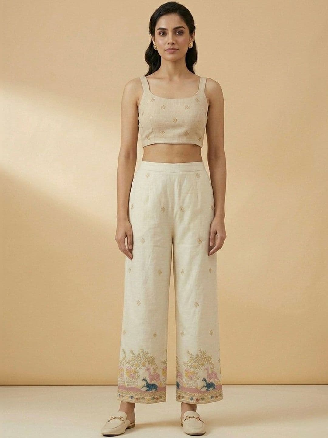 BCZ Style Women Ethnic Motifs Embroidered Knitted Ethnic Palazzos - view 1