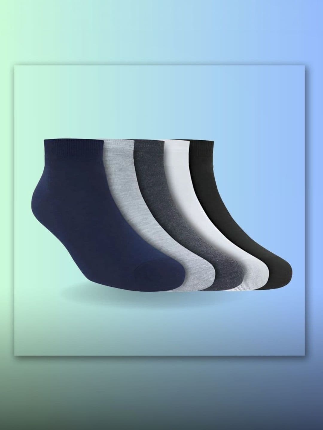 MJE Men Pack of 5 Cotton Blend Assorted Ankle Length Socks - view 1