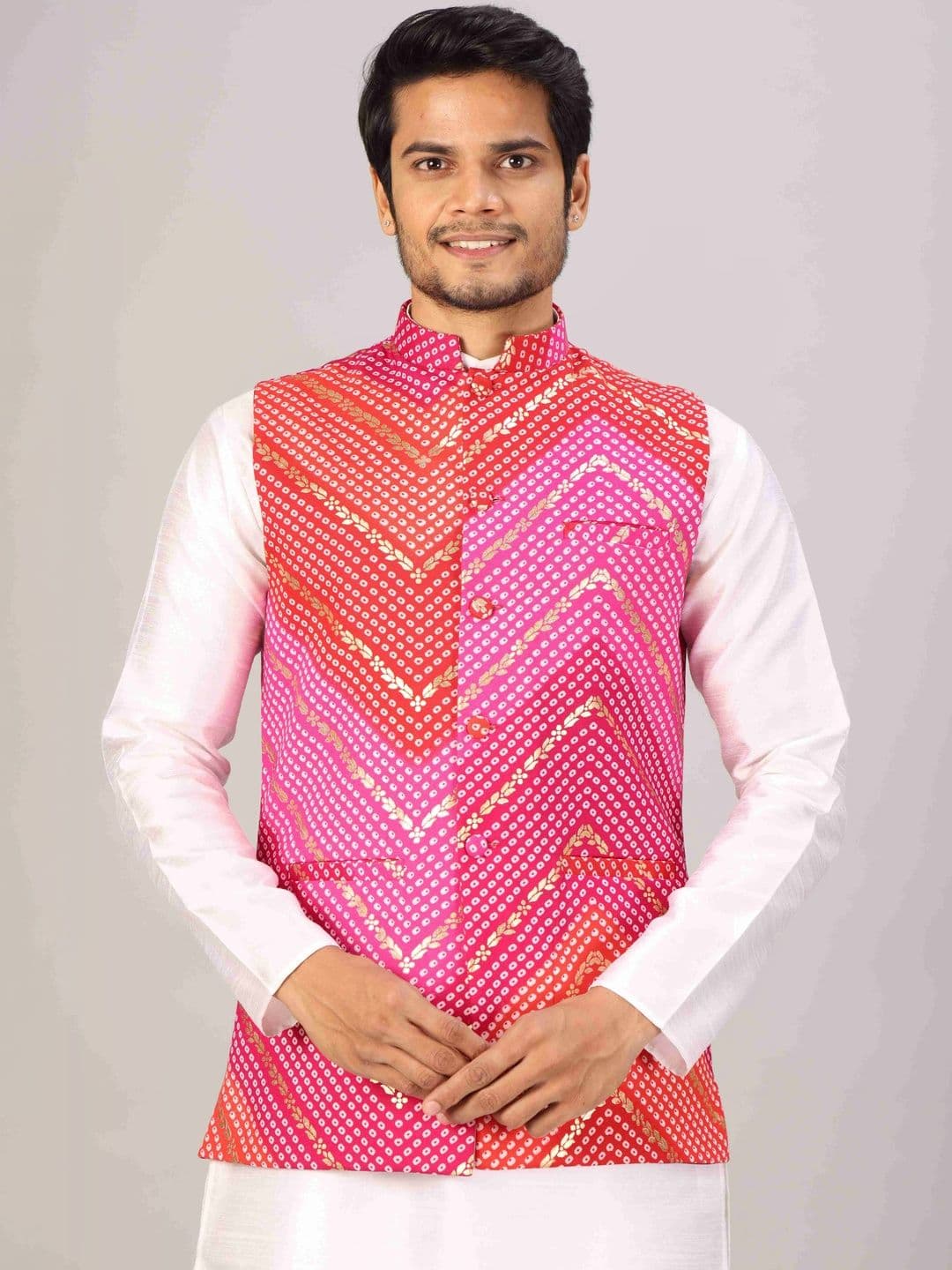 MODERN MUGHALS Printed Woven Nehru Jackets - view 1