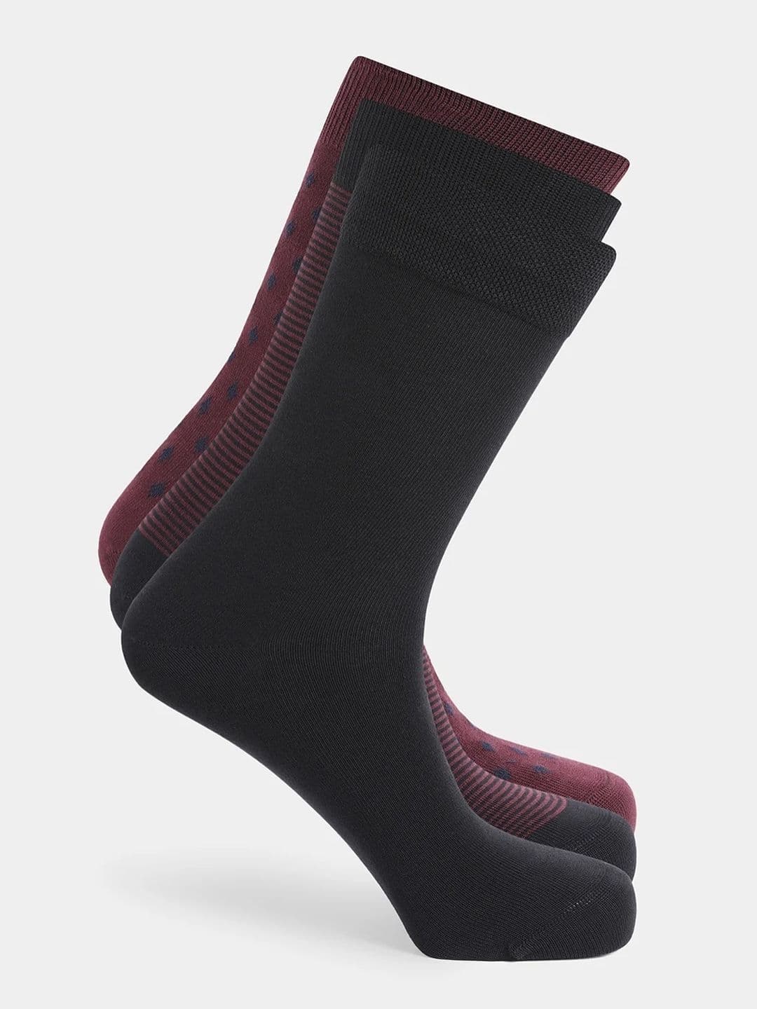 Blackberrys Men Pack of 3 Cotton Assorted Patterned Calf Length Socks - view 1