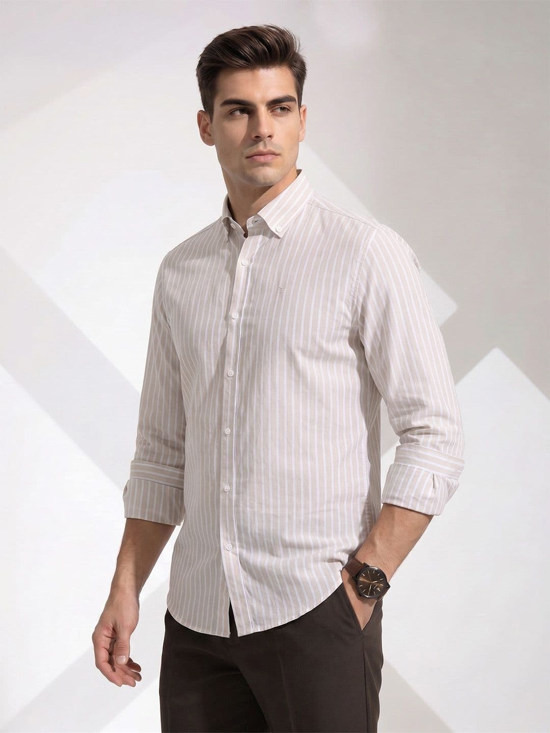 INVICTUS Striped Pure Cotton Casual Shirt - view 1
