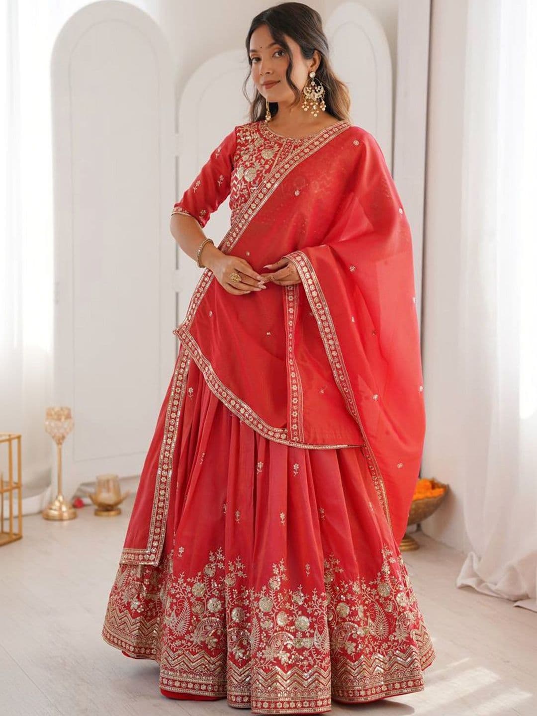 BAESD Embellished Semi-Stitched Lehenga & Blouse With Dupatta - view 1
