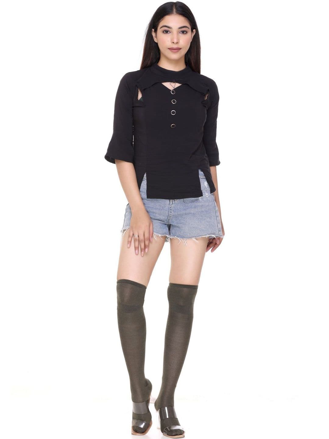 MattZig Men Cotton Blend Above Knee Socks - view 1