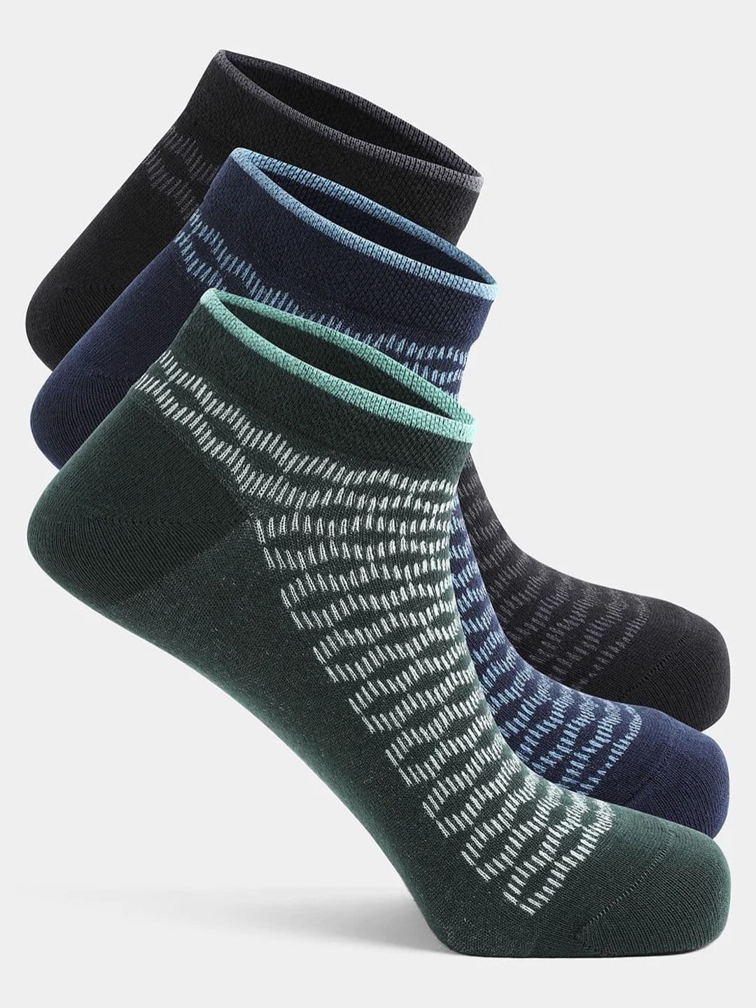 Blackberrys Men Pack of 3 Cotton Assorted Patterned Ankle Length Socks - view 1
