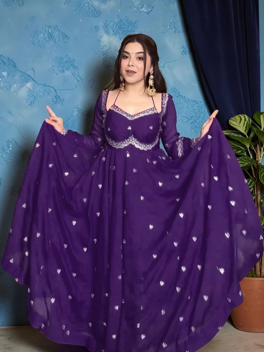 Sangria Embroidered Scoop Neck Kurta Sets - view 1
