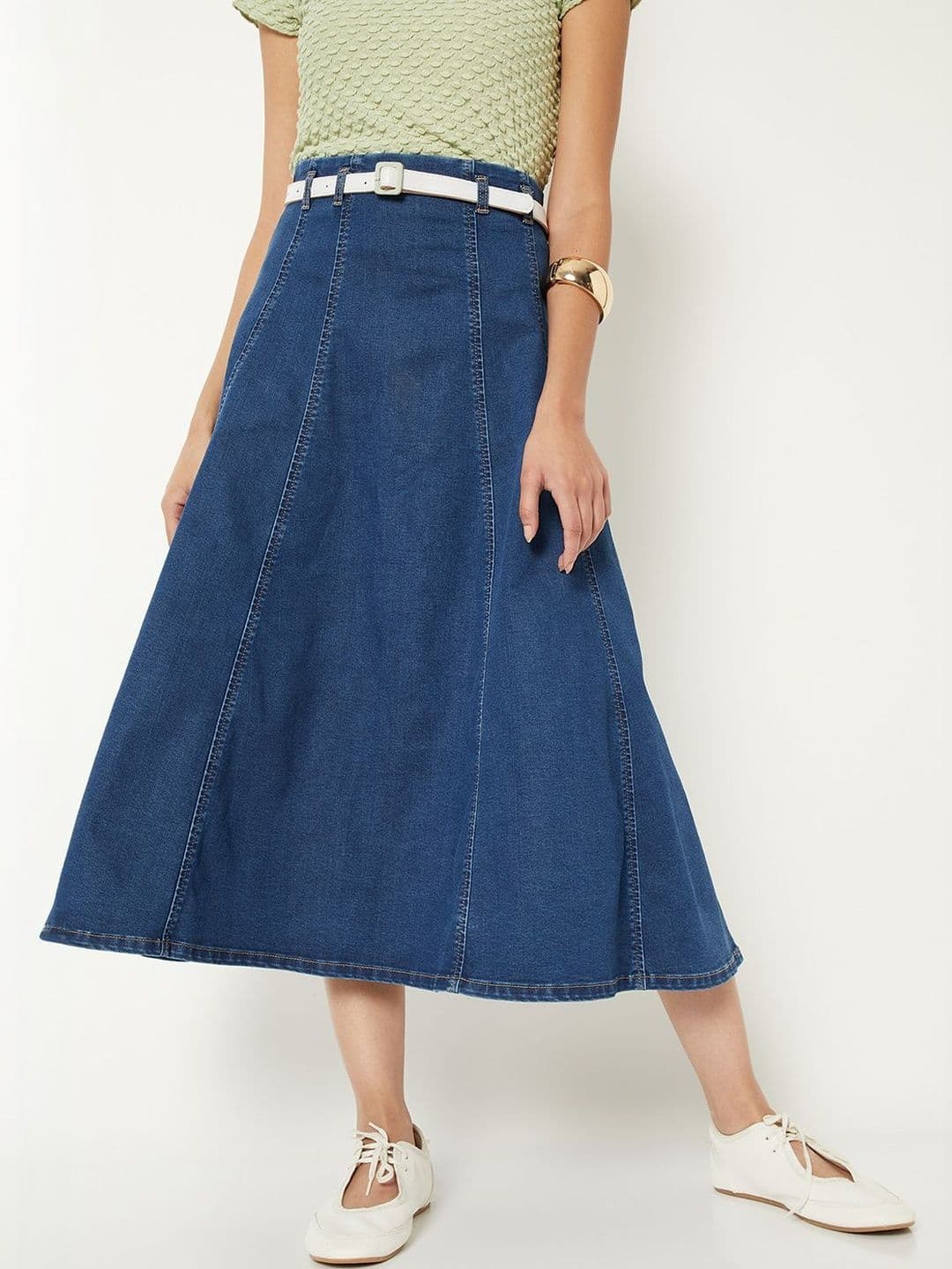 max Women Cotton Blend Midi A-Line Skirt - view 1