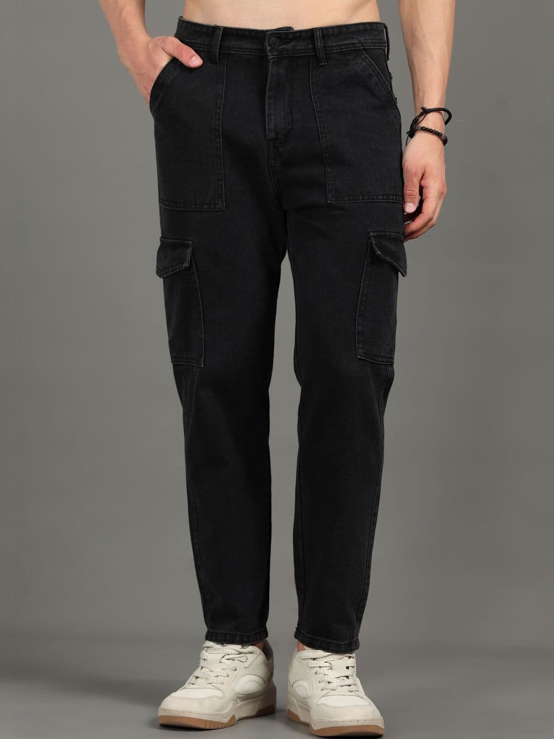 The Roadster Lifestyle Co. No Fade Clean Look Mom Fit Cargo Jeans - view 1