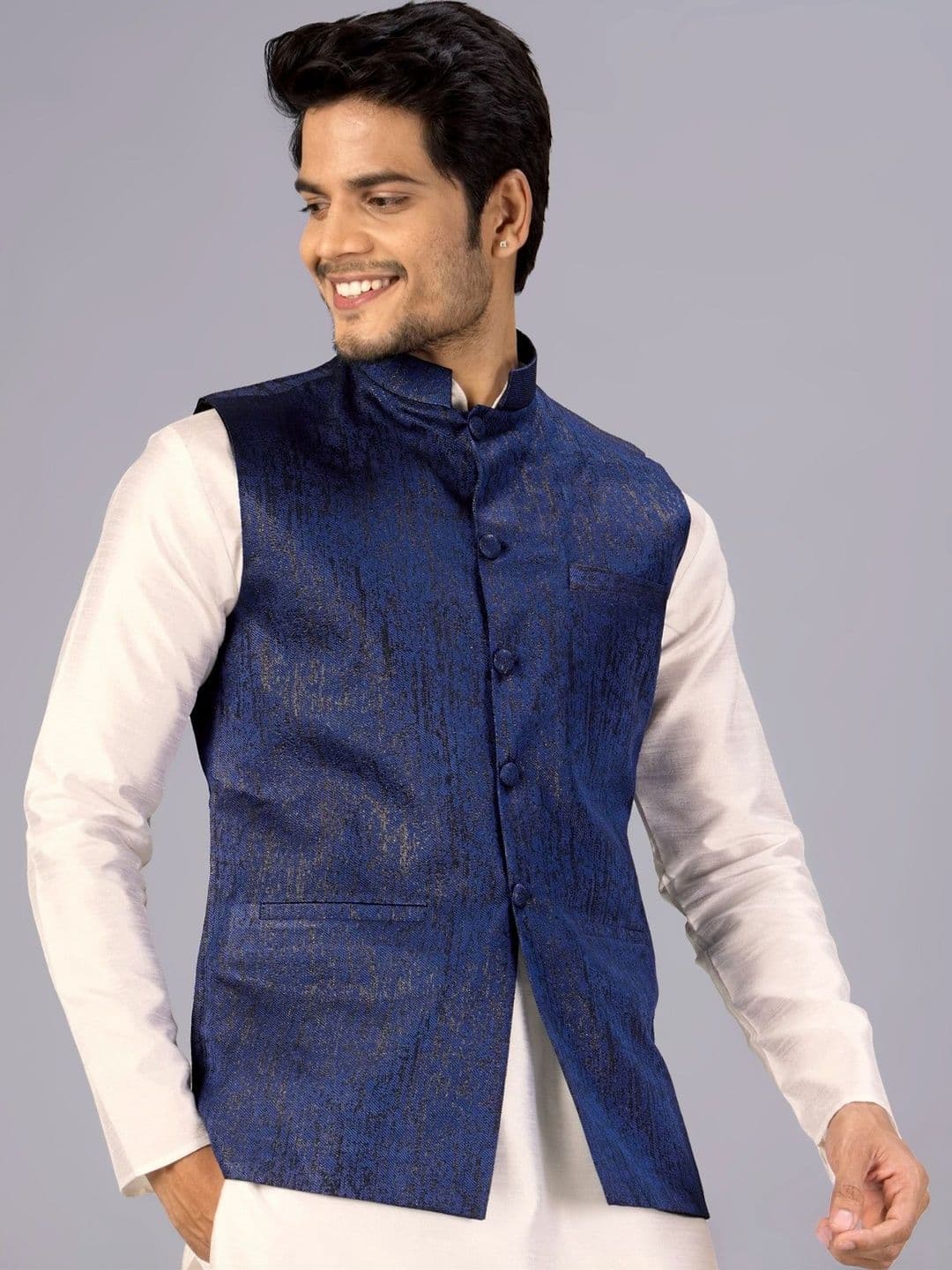 MODERN MUGHALS Printed Woven Nehru Jackets - view 1