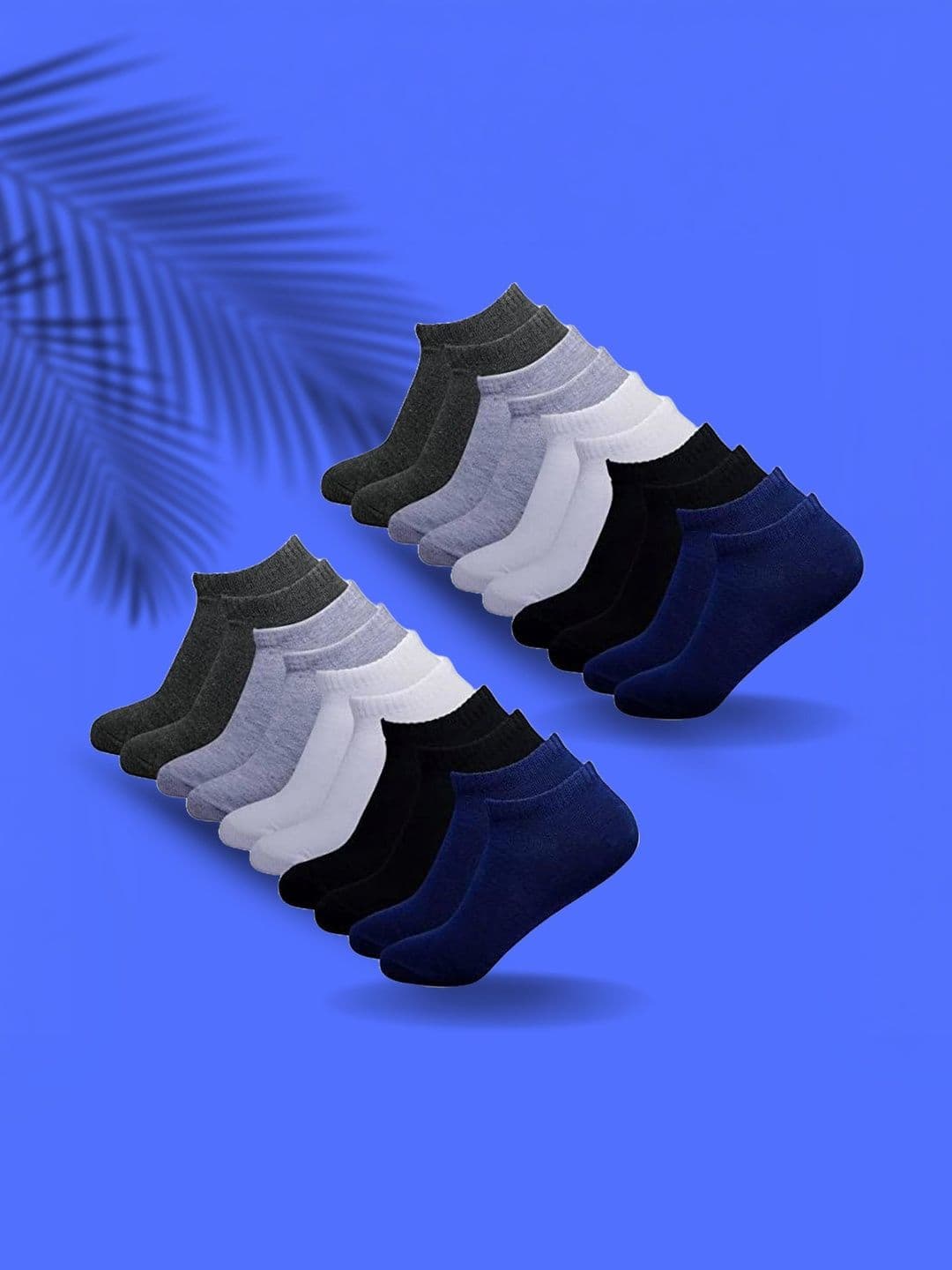 MJE Men Pack of 10 Cotton Blend Assorted Shoe Liners Socks - view 1