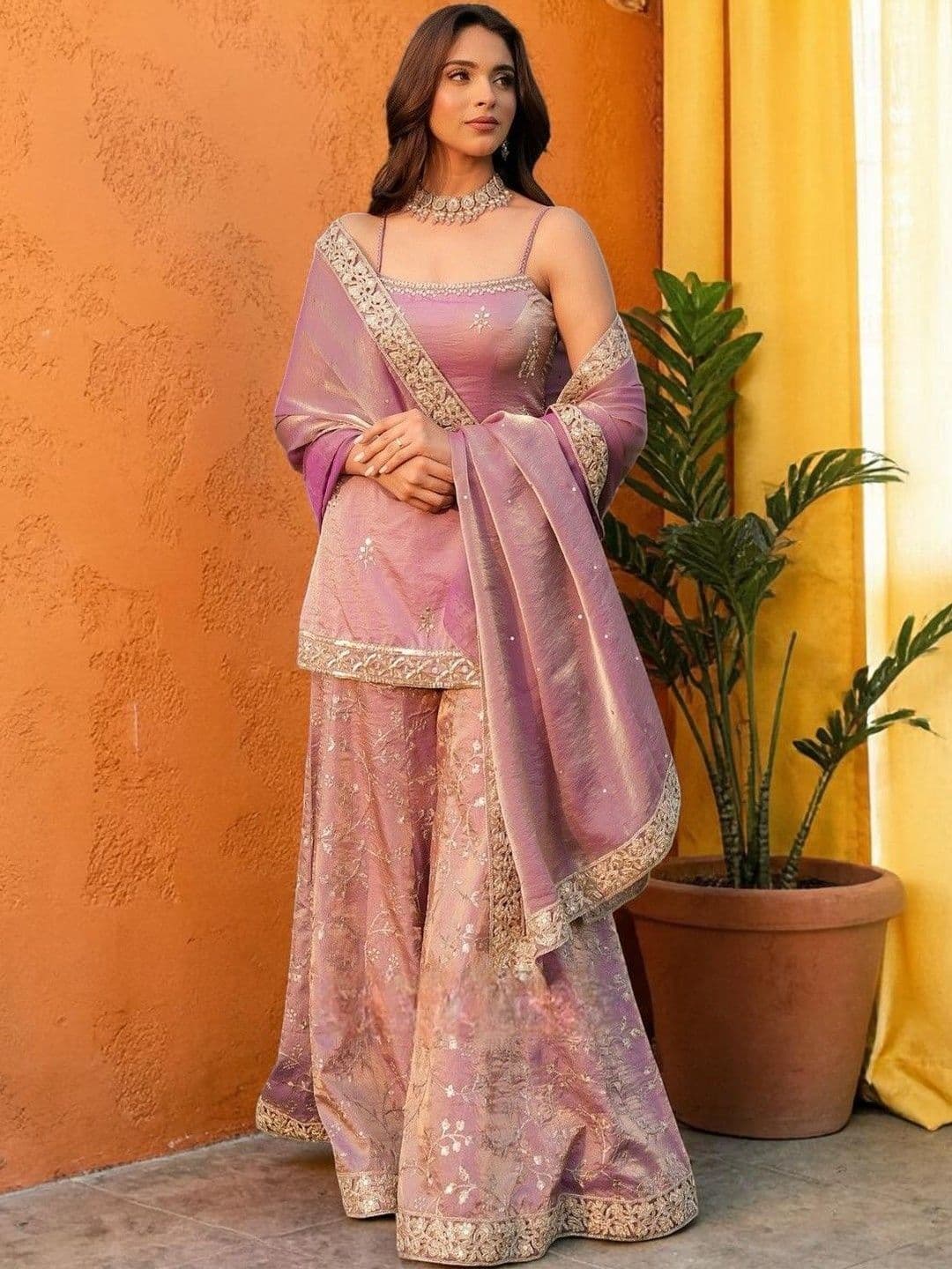 Sangria Embroidered Scoop Neck Kurta Sets - view 1