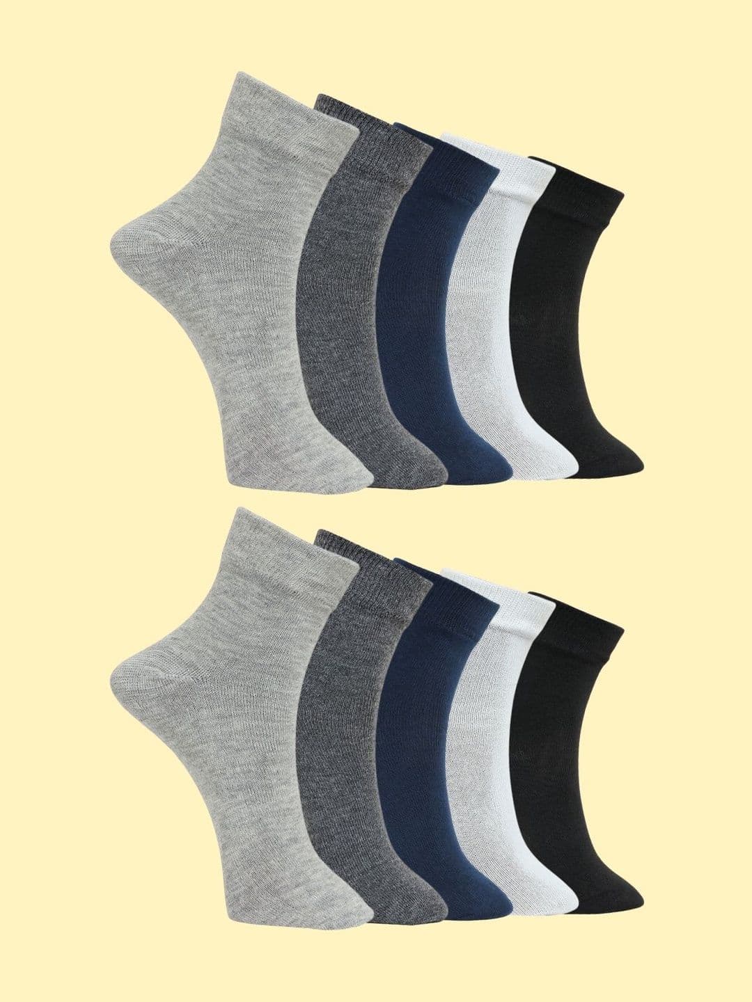 MJE Men Pack of 10 Cotton Blend Assorted Above Ankle Socks - view 1