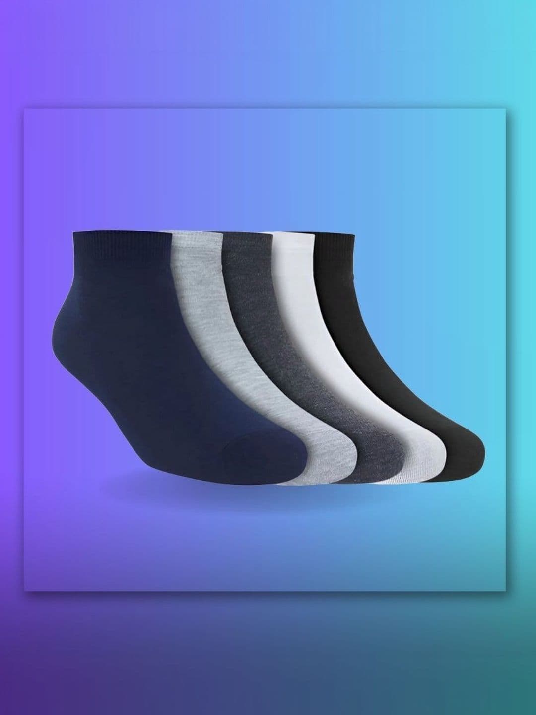 MJE Men Pack of 5 Cotton Blend Assorted Ankle Length Socks