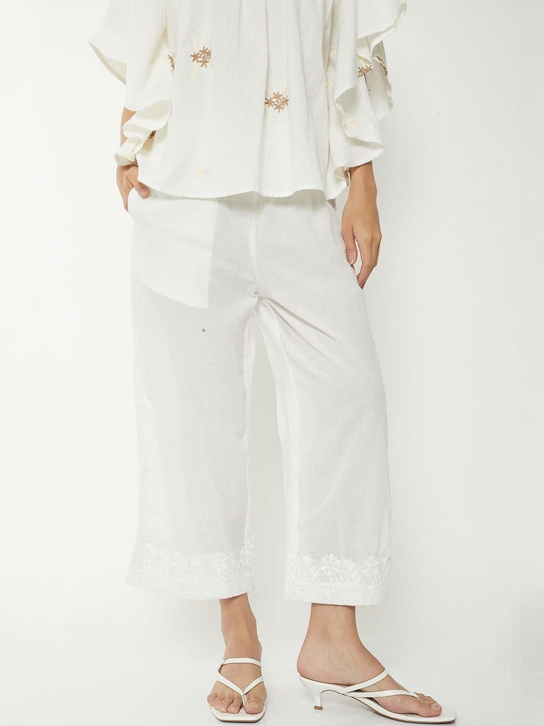 max Women Ethnic Motifs Embroidered Cropped Ethnic Palazzos - view 1