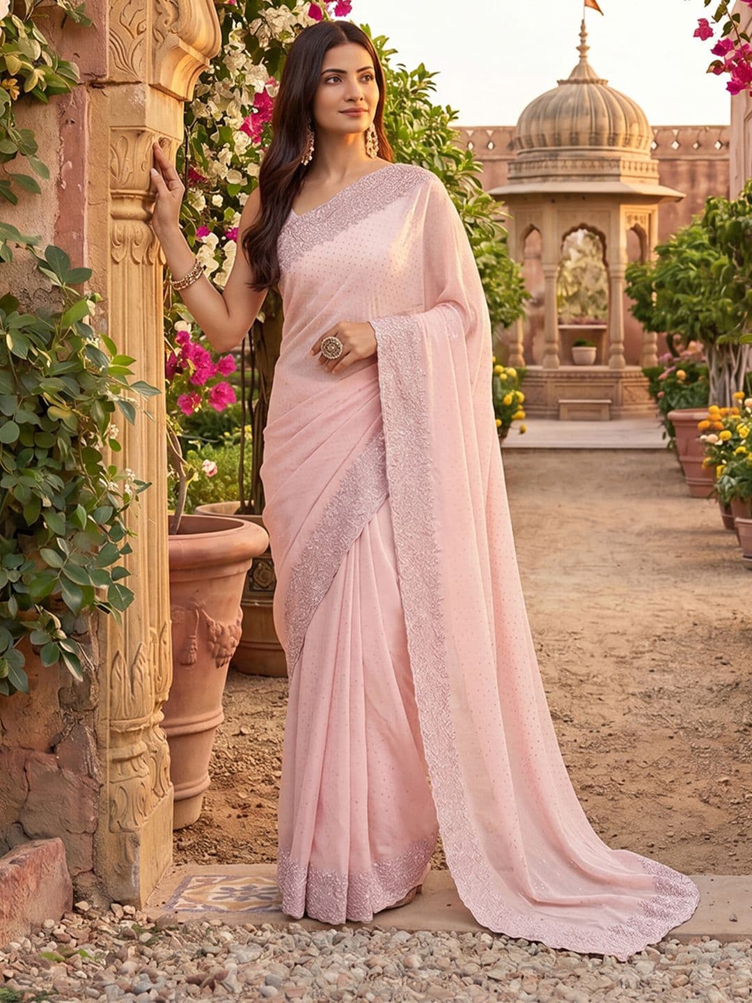 kasee Embellished Beads and Stones Saree - view 1