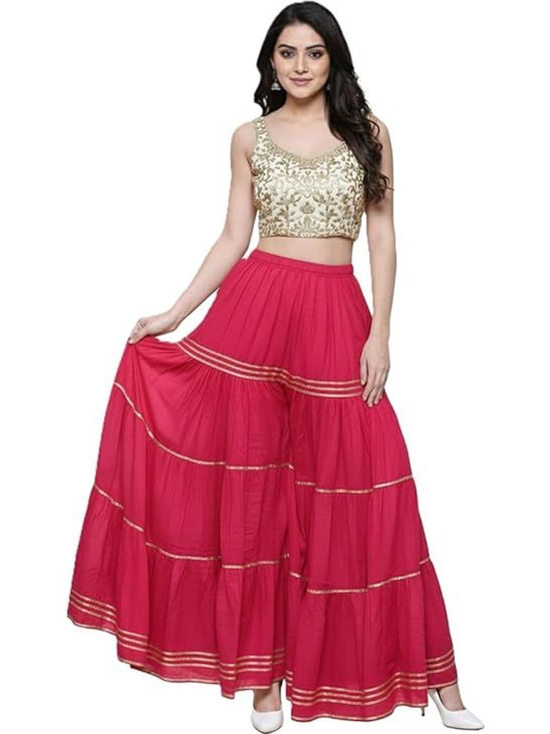 TNQ Women Embellished Flared Ethnic Palazzos - view 1