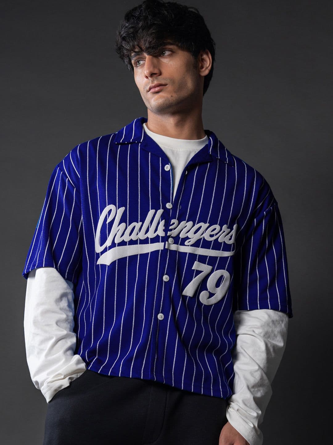 Powerlook Men Vertical Striped Spread Collar Long Sleeves Shirt - view 1