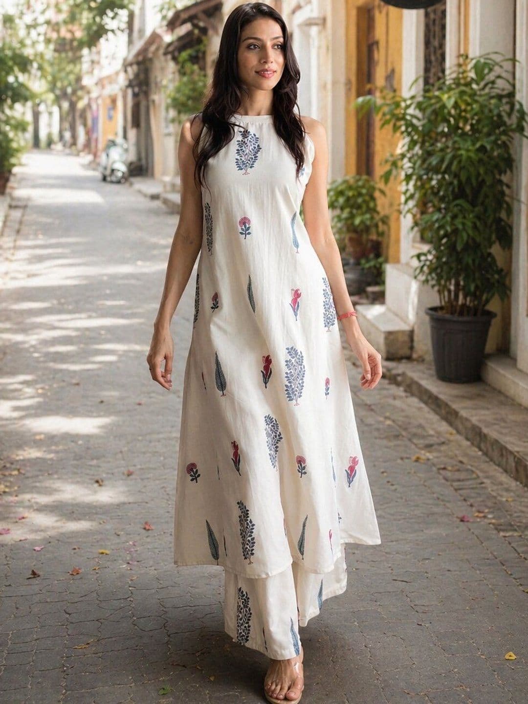 Anouk Rustic Women Floral Printed Regular Pure Cotton Kurta with Palazzos - view 1